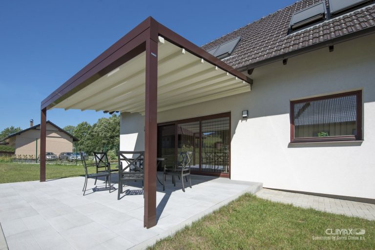 Pergola climax med quarda montovaná firmou Seidler